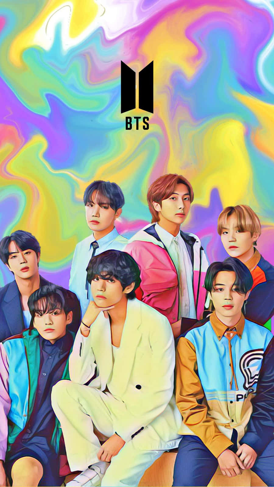 ٹرپی بی ٹی ایس آئی فون — Bts گروپ فوٹو GIF وال پیپر