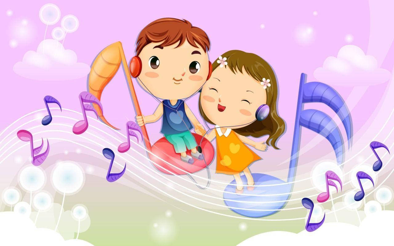 پیار بھرے میوزیکل نوٹس وال پیپر