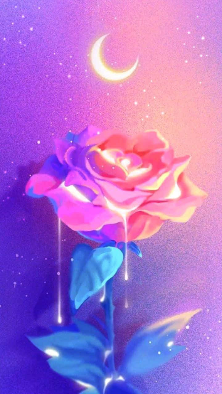 پیارا پیسٹل کہکشاں گلاب وال پیپر