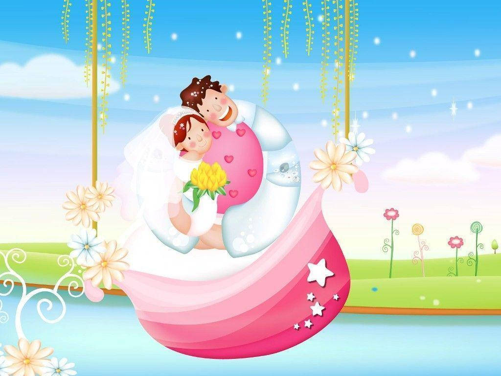 پیارا کارٹون جوڑا وال پیپر