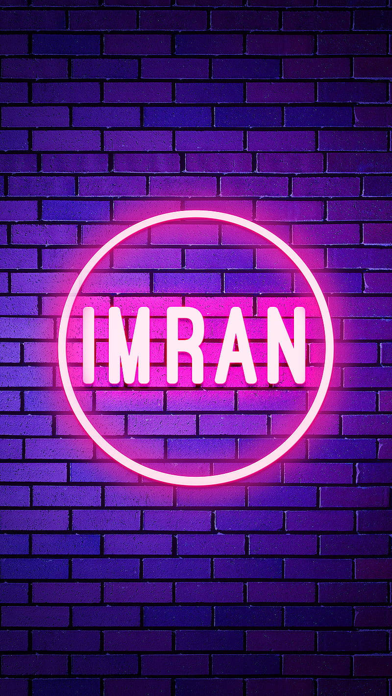 چمکتا نیون نام عمران وال پیپر