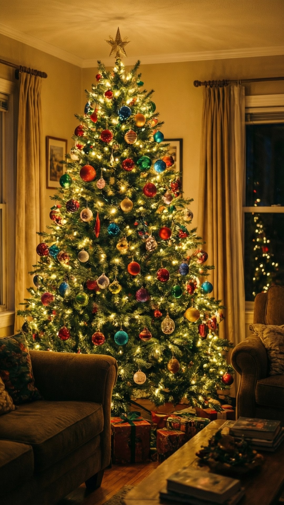 چمکتا کرسمس درخت وال پیپر