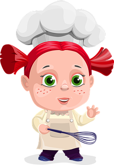 چھوٹی شیف لڑکی کارٹون کردار وال پیپر
