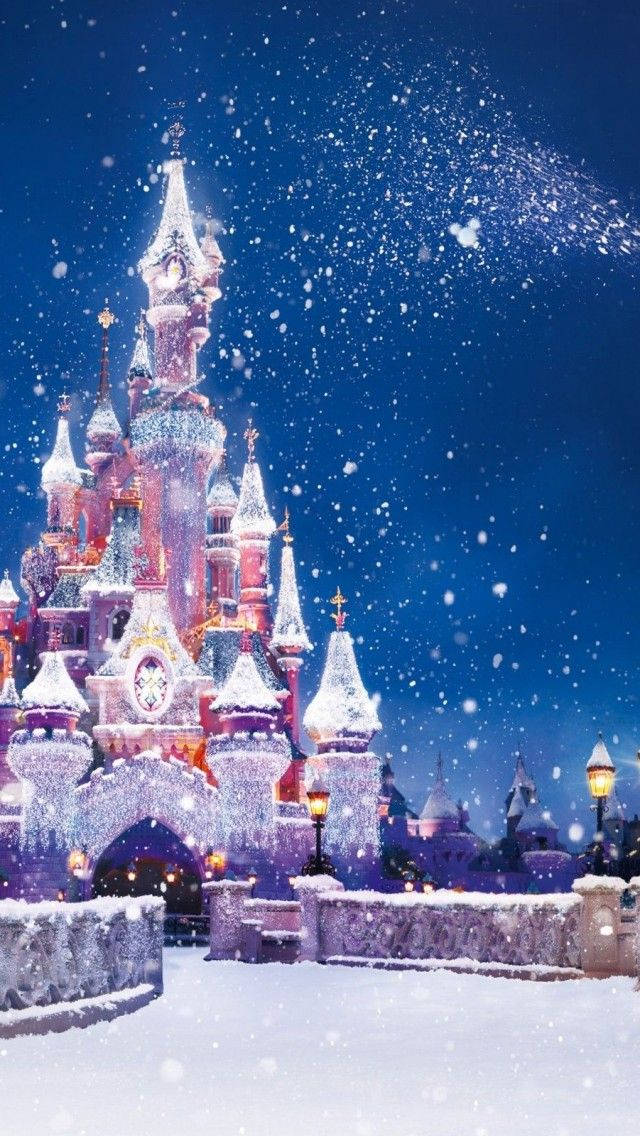 ڈزنی کرسمس آئی فون برفانی قلعہ وال پیپر