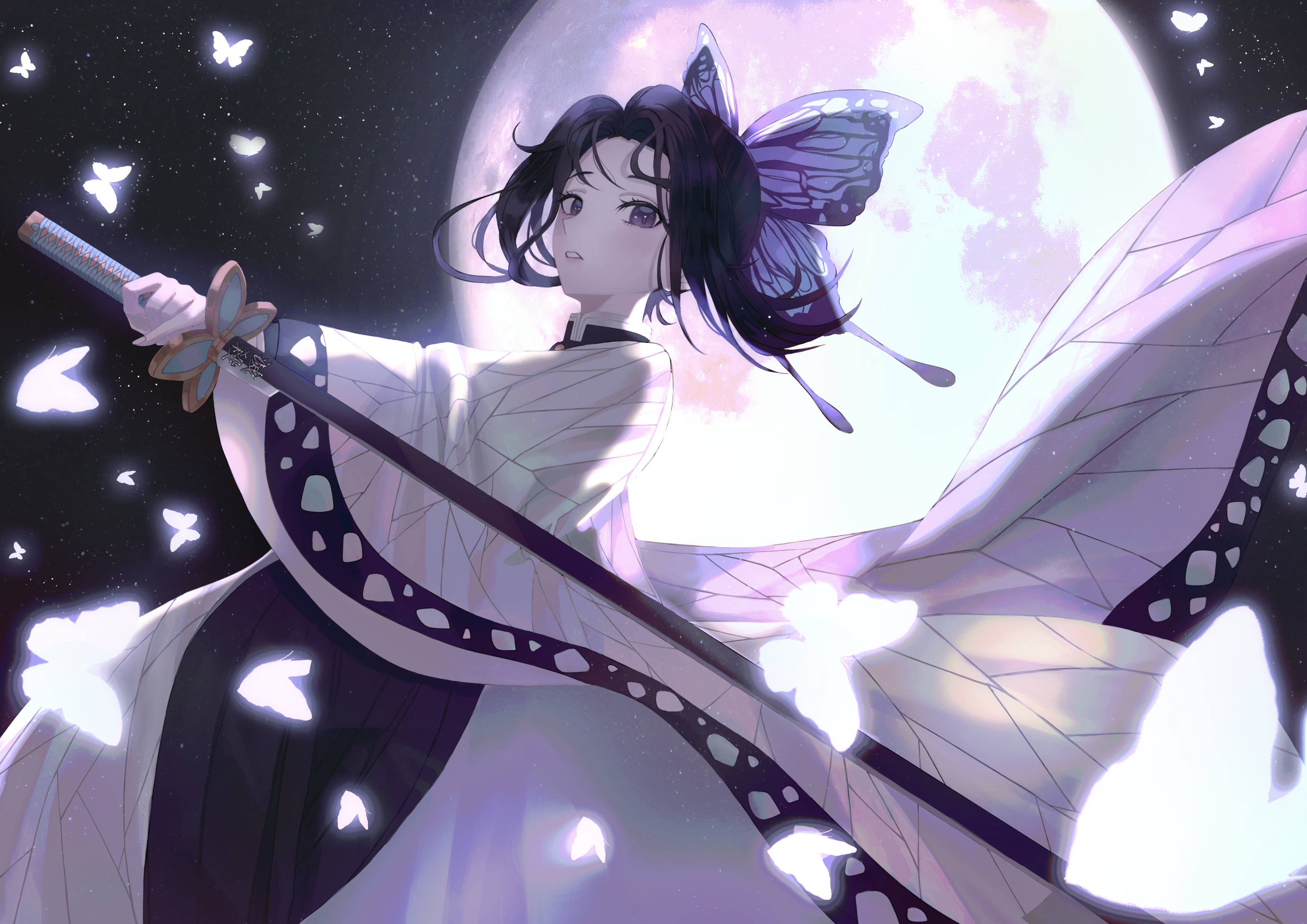 ڈیمن سلیئر 4K شنوبو تتلیاں وال پیپر
