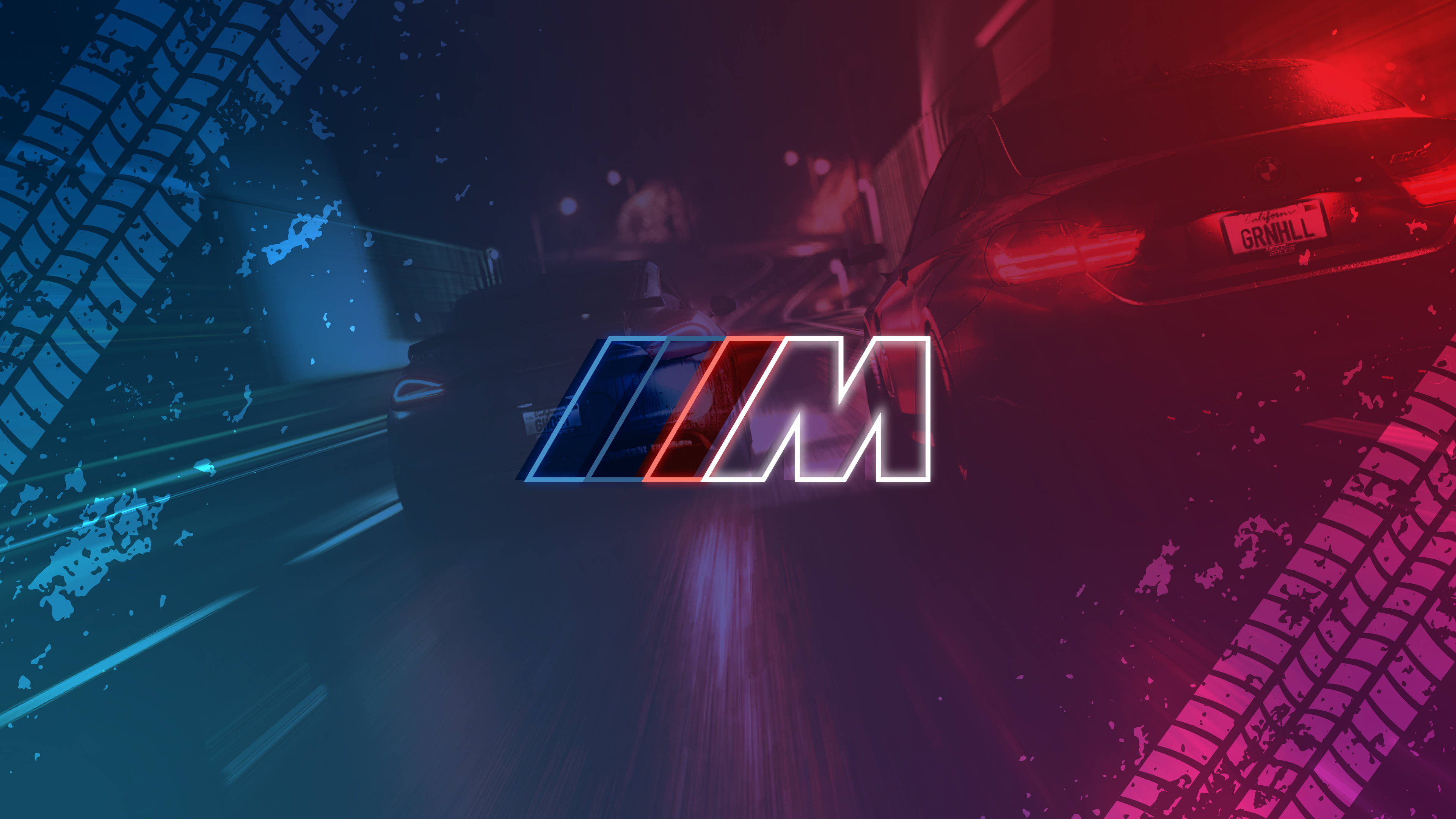کاروں کے ٹائروں کے نشانات BMW M لوگو وال پیپر