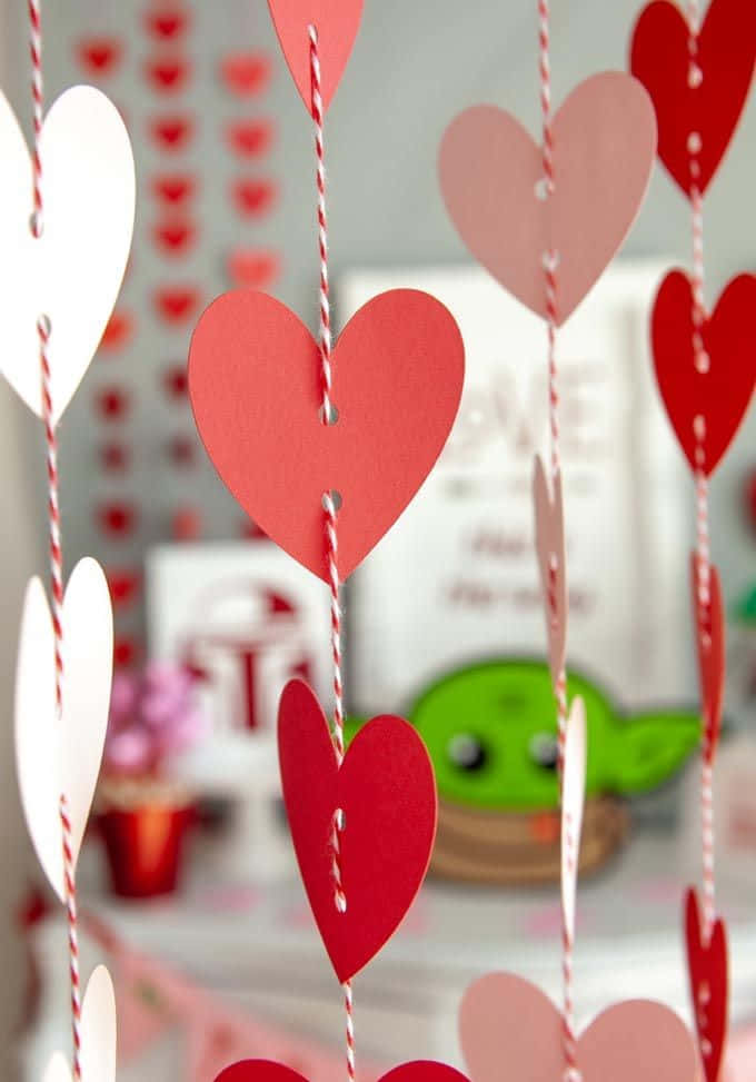 کاغذی دل ویلنٹائن ڈے سجاوٹ کی تصاویر وال پیپر