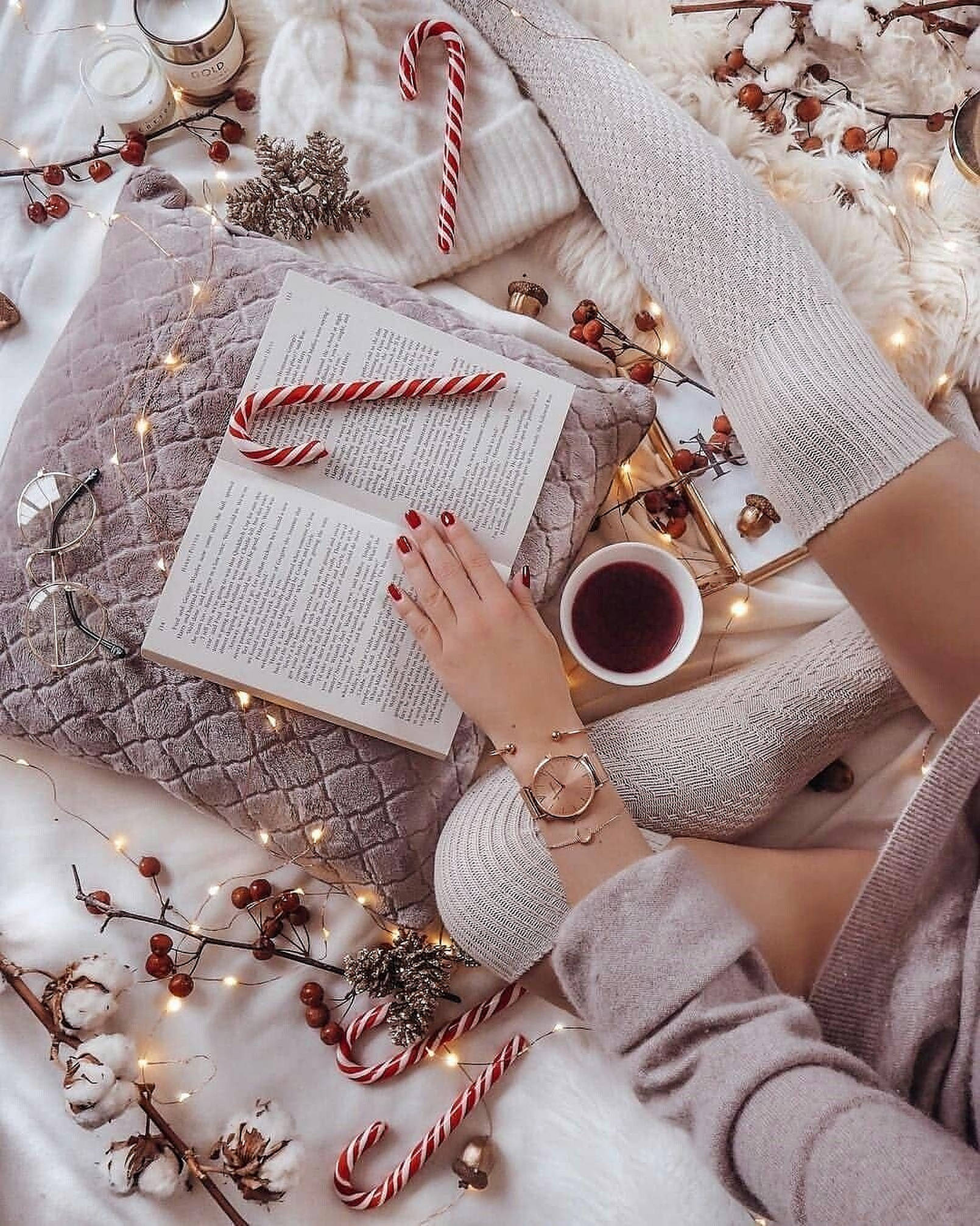 کرسمس کا آرام دہ جمالیاتی فلیٹ لے وال پیپر