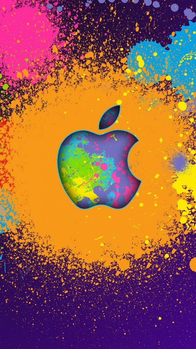 کلر سپلیش ایپل لوگو آئی فون — Abstract iPhone وال پیپر