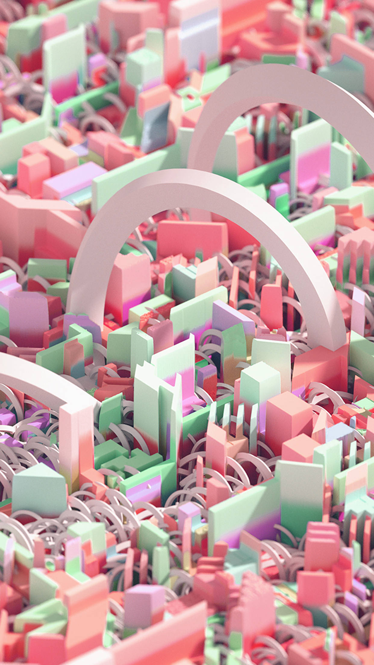 کول گلابی 3D آئی فون رینڈر وال پیپر