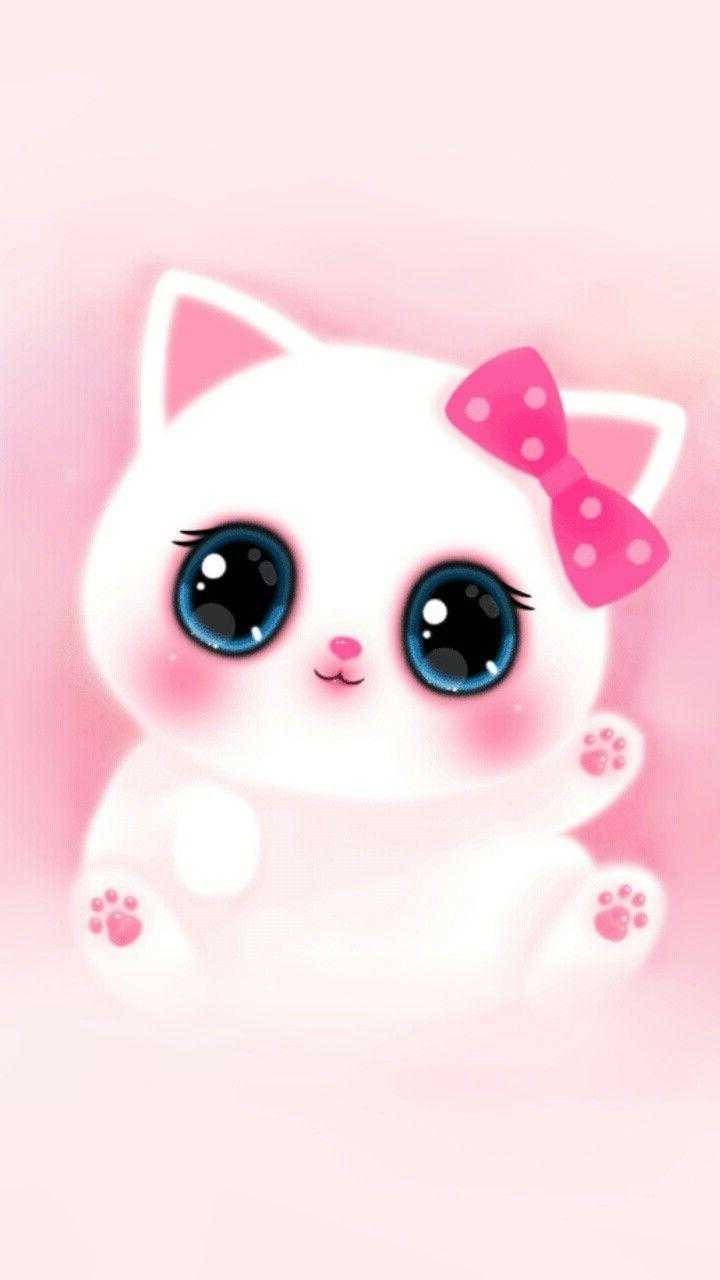 گلابی کاوائی پیاری بلی وال پیپر