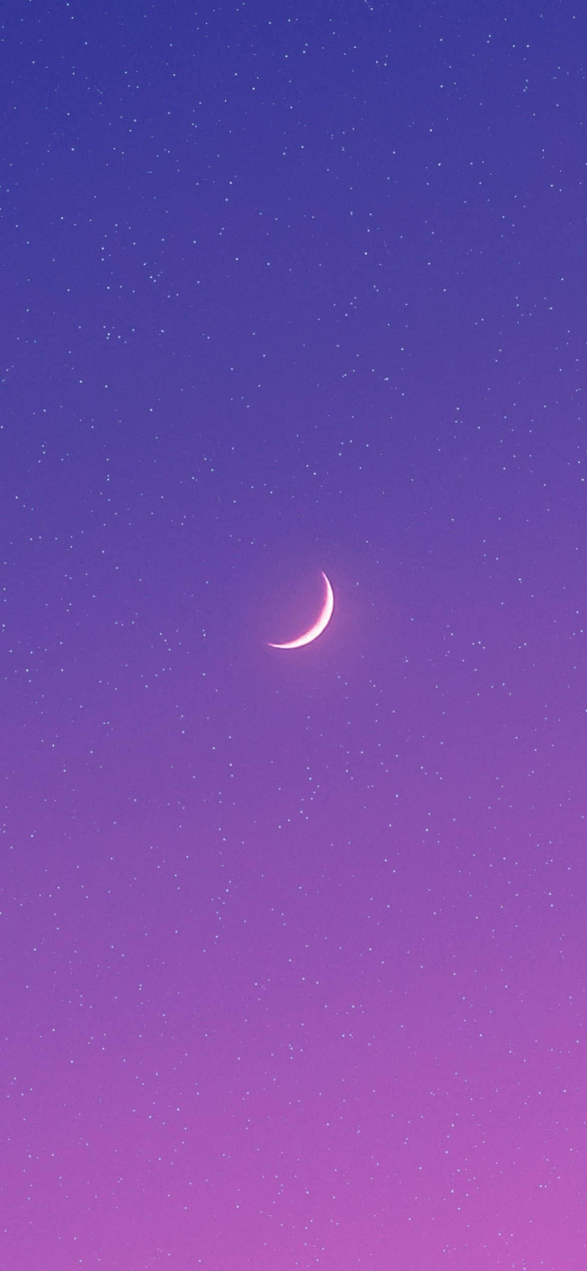 ہلکا جامنی جمالیاتی ہلال چاند وال پیپر