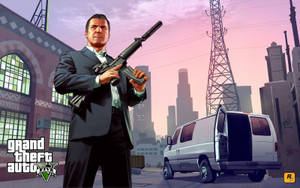1080P GTA 5 مائیکل ڈی سانتا — جی ٹی اے وال پیپر