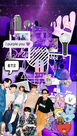 BTS جمالیاتی BT21 جامنی — بی ٹی ایس ایستھیٹک وال پیپر