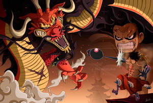 Luffy Gear 4 بمقابلہ Kaido وال پیپر — लूफी गियर 4 وال پیپر