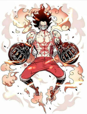 Luffy گیئر 4 مسکراتے ہوئے وال پیپر — लूफी गियर 4 وال پیپر
