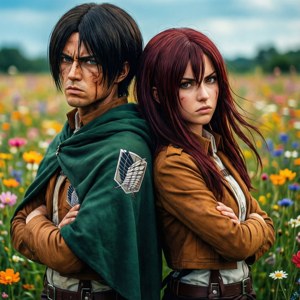 Attack on Titan سے ایرین اور ہسٹوریا کی متحرک وال پیپر — اینیمے جوڑا وال پیپر