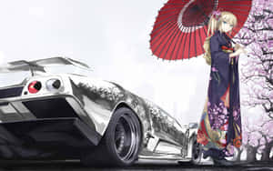 اینیمی کار بیک گراؤنڈ — Anime car وال پیپر
