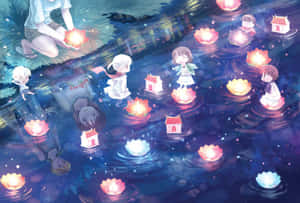 دلکش اینیمی منظر نامہ جادوئی تیرتے جزیروں کے ساتھ — خوبصورت anime وال پیپر