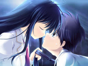 رومانوی اینیمے لڑکی لڑکے کی نیکٹی کھینچتی ہوئی — Anime Hug وال پیپر