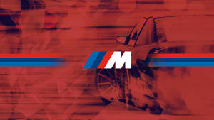سرخ کار دھواں دار BMW M لوگو — بی ایم ڈبلیو وال پیپر