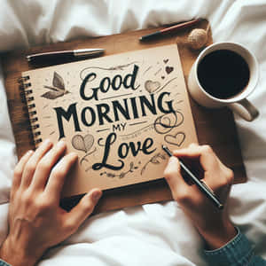 صبح بخیر میری محبت ہاتھ سے لکھا ہوا نوٹ