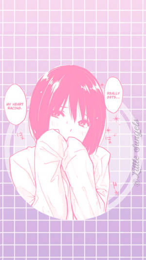 پیارا گلابی جمالیاتی Anime لڑکی وال پیپر۔