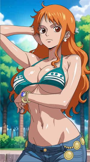 نامی، ون پیس، اینیمی لڑکی، اینیمی کردار، نارنجی بالوں والی اینیمی لڑکی، بکنی ٹاپ، اینیمی آرٹ، مانگا اسٹائل، ون پیس وال پیپر، خاتون اینیمی کردار — پیاری اینیمی لڑکی وال پیپر