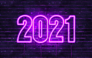 نیون جامنی نیا سال 2021 مبارکباد — نیون جامنی وال پیپر