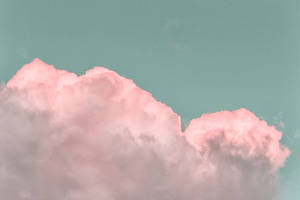 ٹھوس پیسٹل رنگ کا گلابی بادل — پیسٹل سبز وال پیپر