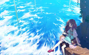 پُرسکون اینیمائی منظرنامہ جس میں ایک دلکش غروب آفتاب دکھایا گیا ہے — خوبصورت anime وال پیپر