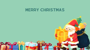 پیارا سانتا کلاز کرسمس کے تحائف کے ساتھ وال پیپر — پیارا جمالیاتی کرسمس وال پیپر