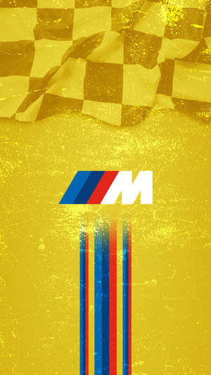 پیلے ریس فلیگ پر BMW M لوگو — بی ایم ڈبلیو وال پیپر