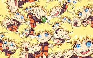 Naruto اور اس کے سائے کے کلون پیارے chibi ورژن میں وال پیپر۔
