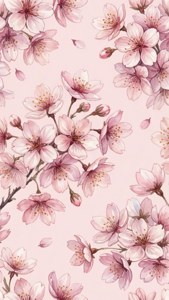 گلابی پس منظر پر واٹر کلر چیری بلاسم کے ساتھ نرم جمالیاتی وال پیپر۔ — نرم جمالیاتی متحرک تصویر وال پیپر