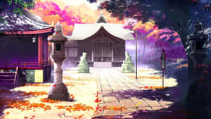 چیری بلاسم کے درختوں کے ساتھ دلکش اینیم لینڈ اسکیپ — خوبصورت anime وال پیپر