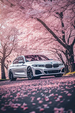 BMW، چیری کے پھول، بہار، خوبصورت، کار وال پیپر، پھول دار، پرامن، پرسکون، فطرت، لگژری کار — پھولوں والا وال پیپر